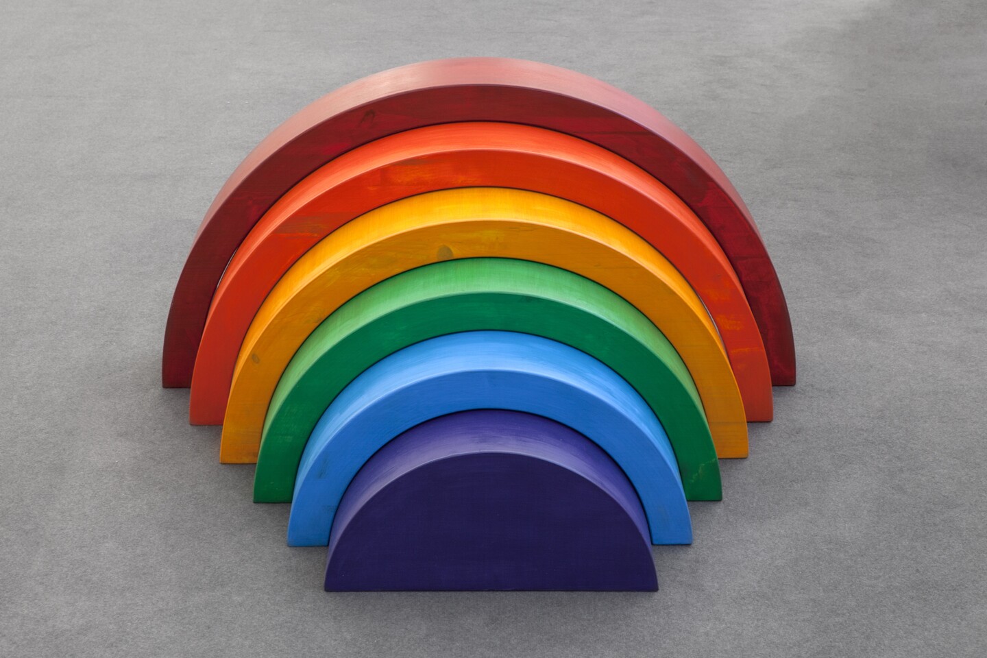 Rainbow, 2018, wood, paint, dimensions variable