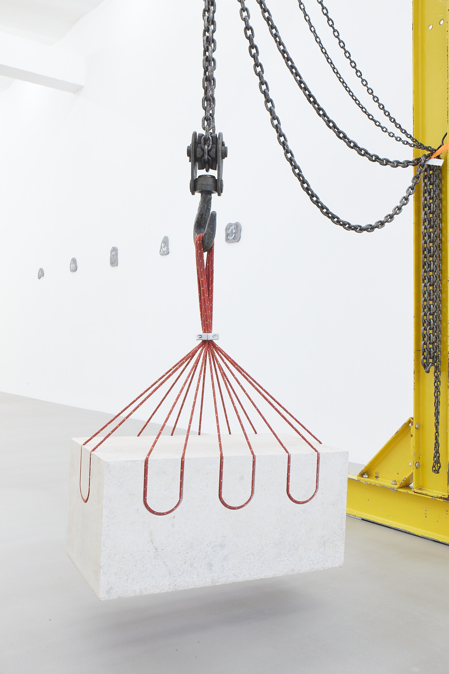 Akram Zaatari, Tabnit-Monolith, 2022, Spuma Limestone, Bchaaleh, North Lebanon, Crane, stone: 34 x 69 x 32 cm