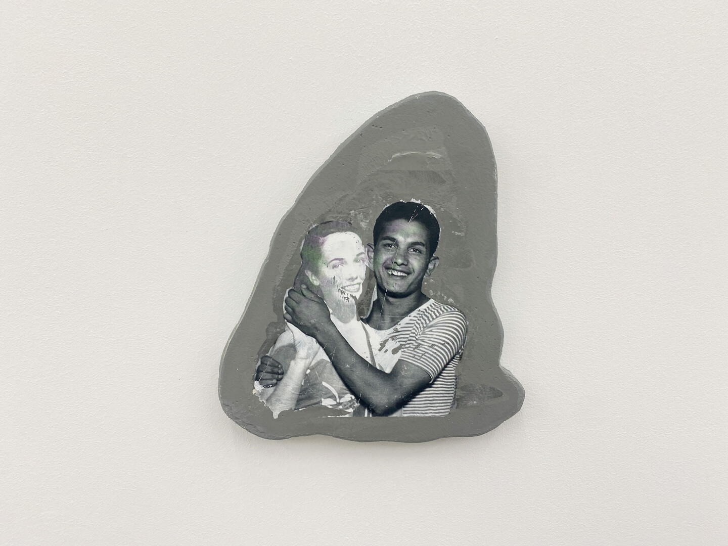 Akram Zaatari, Footnotes to Hashem el Madani&rsquo;s Studio Practices #6, 2018, Print transfer on gypsum board, 15,5 x 18 cm