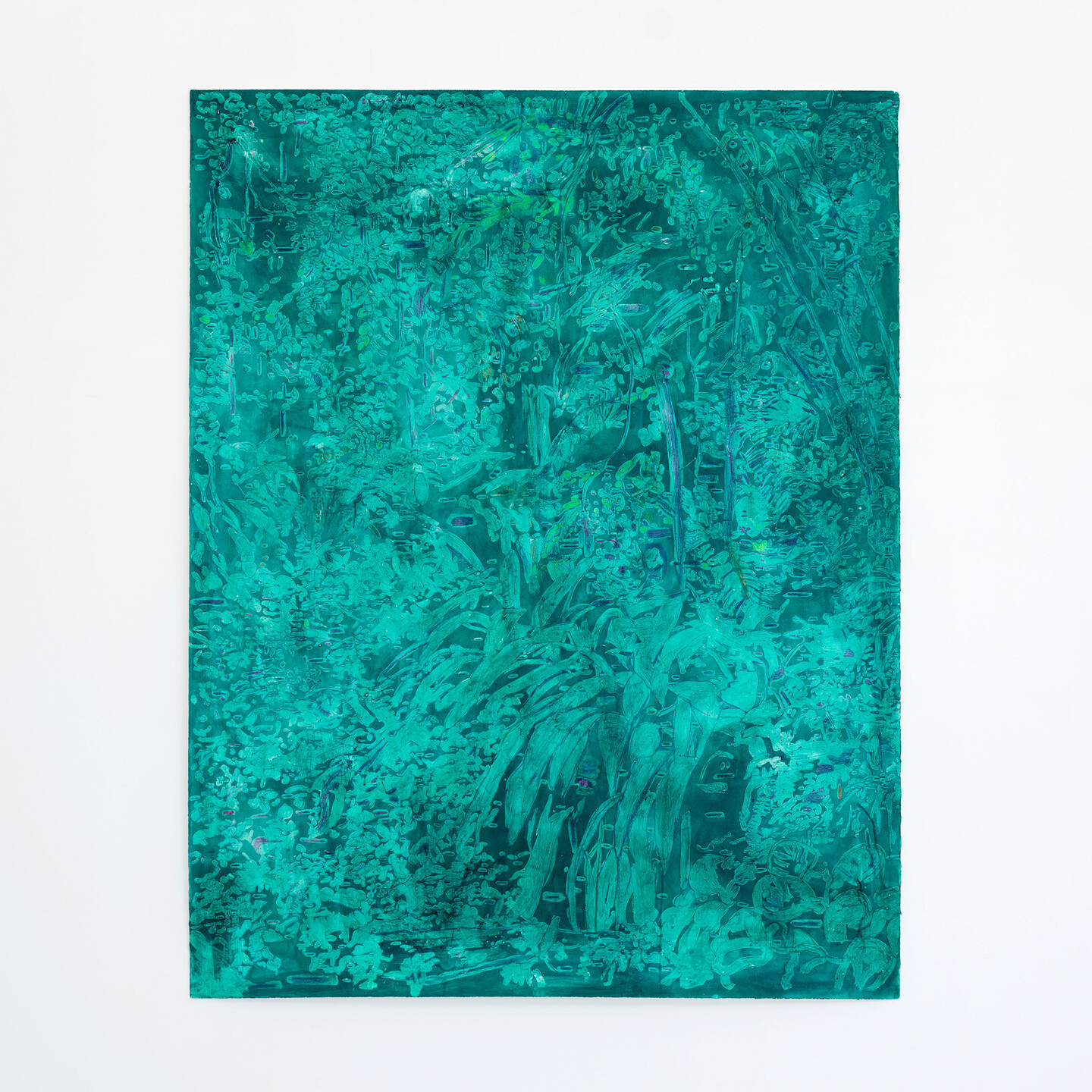 Ania Soliman, Terraform 3 (snout-plunger, thus-gemstone), 2022, Colored pencil, encaustic, acrylic ink on paper, 180 x 140 cm (unframed)