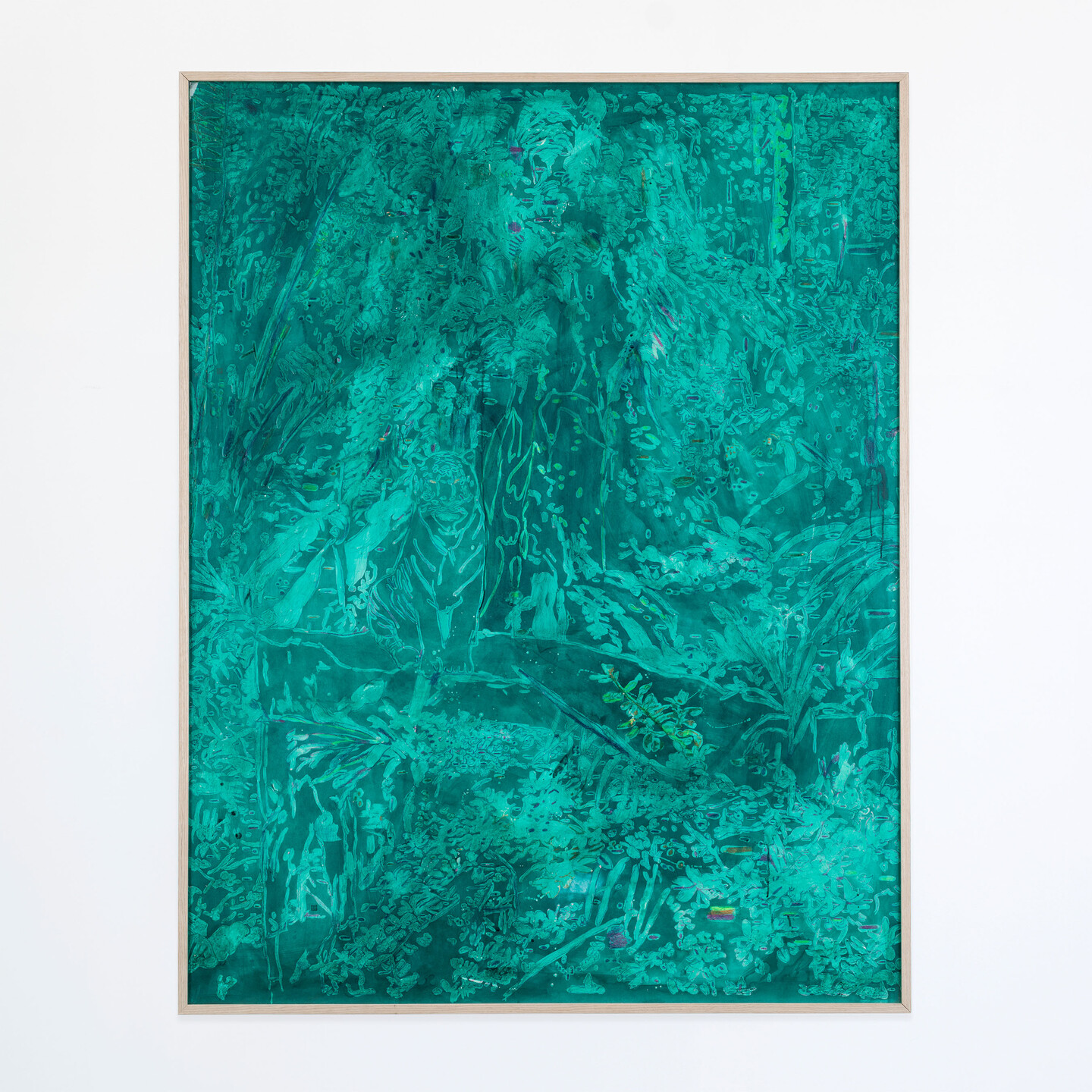 Ania Soliman, Terraform 2 (grain-tease, activist-spoke), 2022, Colored pencil, encaustic, acrylic ink on paper, 183.5 x 143 x 4.3 cm