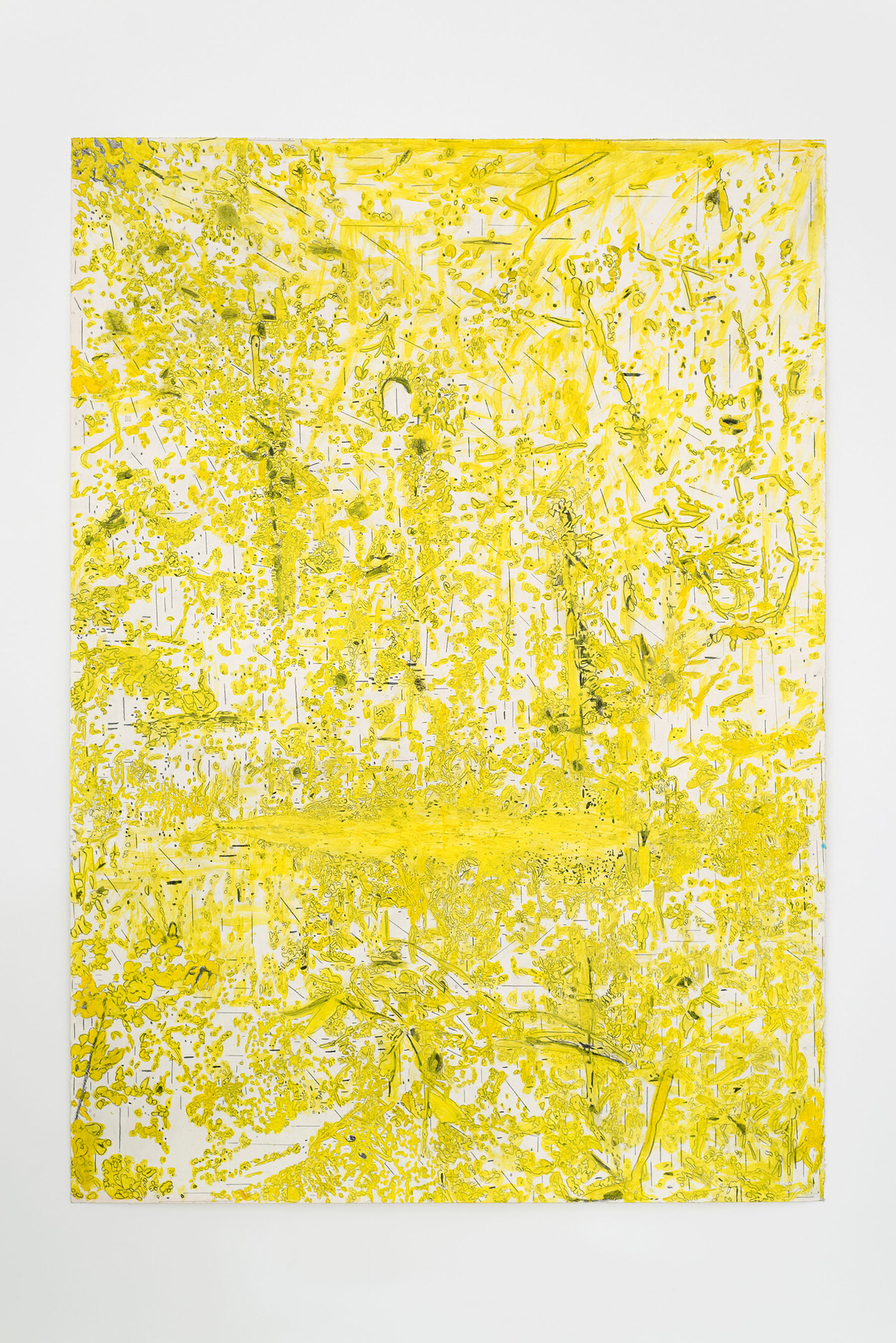 Ania Soliman, Machine memory (rainforest 2), 2019, Encaustic, pigment and pencil on paper, 200 x 140 cm (unframed)