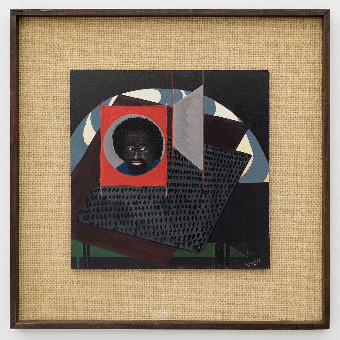 Aref El Rayess, Temps Moderne et Tiers Monde (Modern Times and Third world), 1974-75, Laquer on wood, 26.5 x 26.5 cm #12
