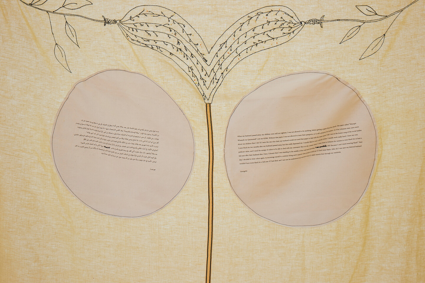 Mounira Al Solh, Mina El Shourouk ila Al Fahmah, 2019, HI-STORYTELLING, Exhibition view Sfeir-Semler Gallery Hamburg 2021