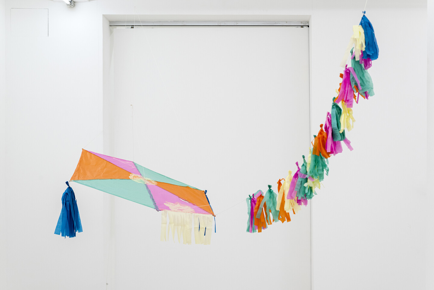 Mozi Kite, 2024, Silk paper, 320 x 120 cm