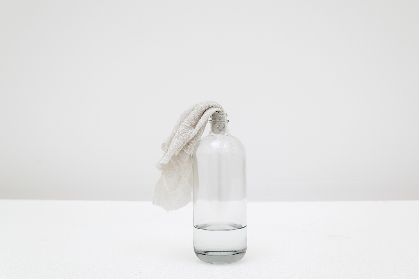 Molotov, 2024, Glass bottle and cloth, 28 &times; 4 cm