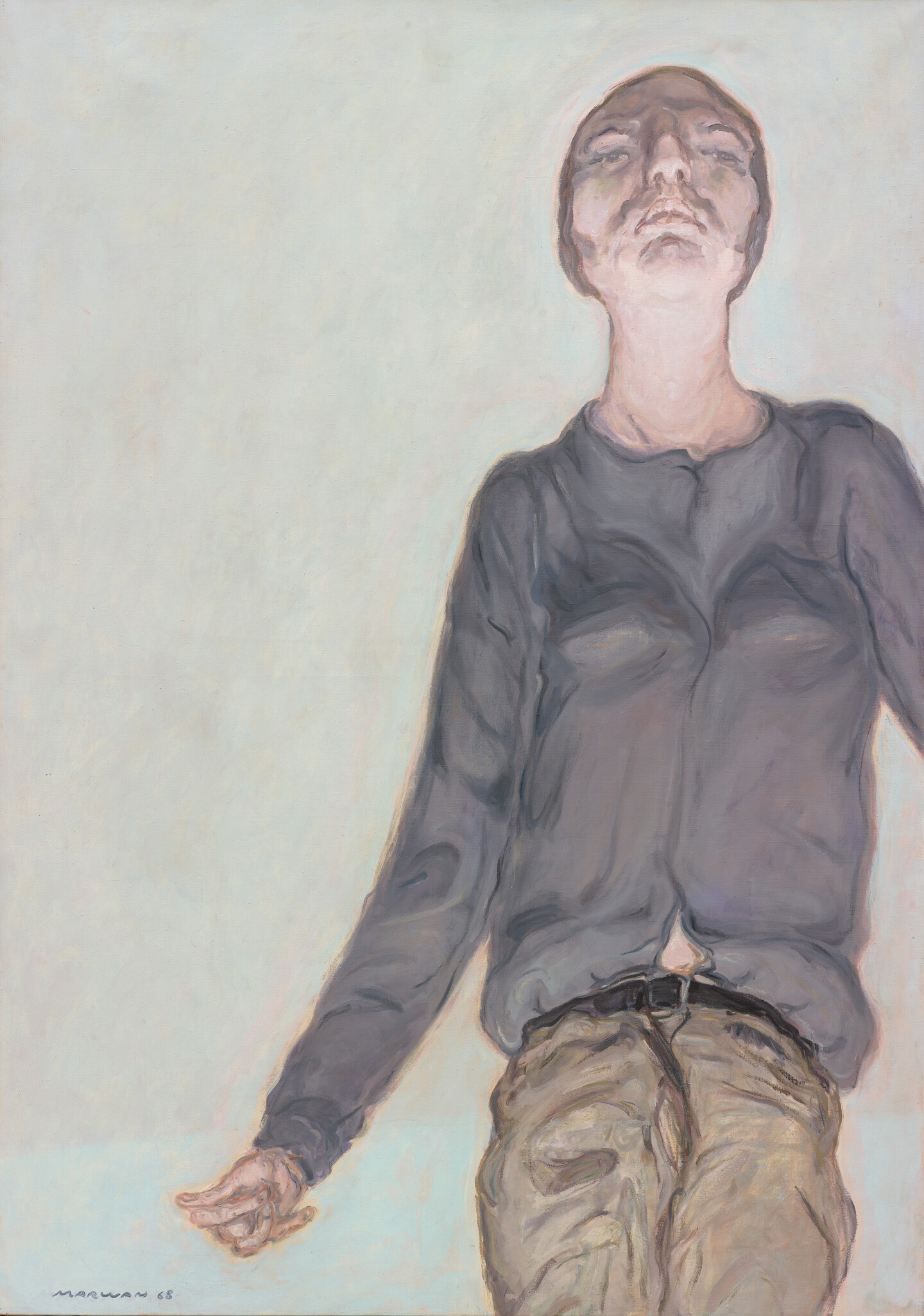 MARWAN, Stehendes Maedchen, 1968, 162x114cm, oil on canvas