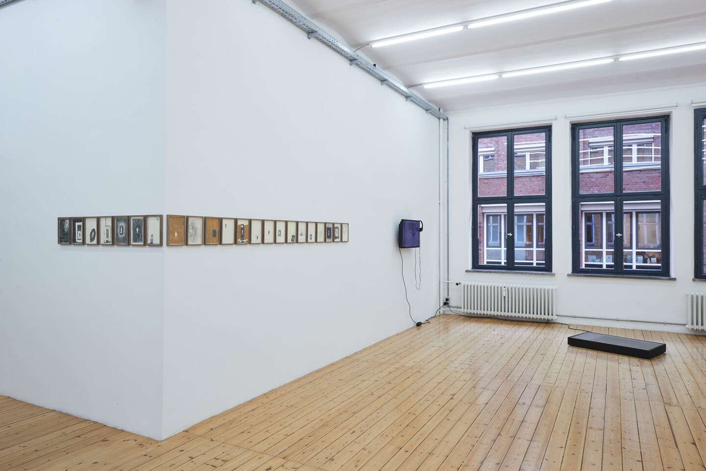 Rabih Mroué, Shade of a Man, 2017, 22 Drawings, pencil on paper 21.4 x 14 cm, Exhibition view, 2023