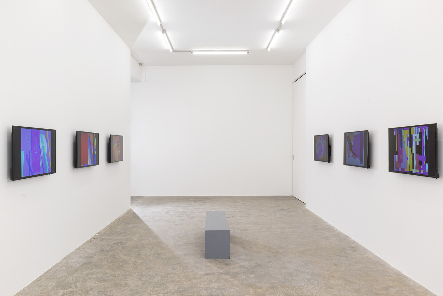 Samia Halaby, Kinetic paintings, 1986, de-coding colors, 2023, Exhibition views, Sfeir-Semler Gallery Beirut