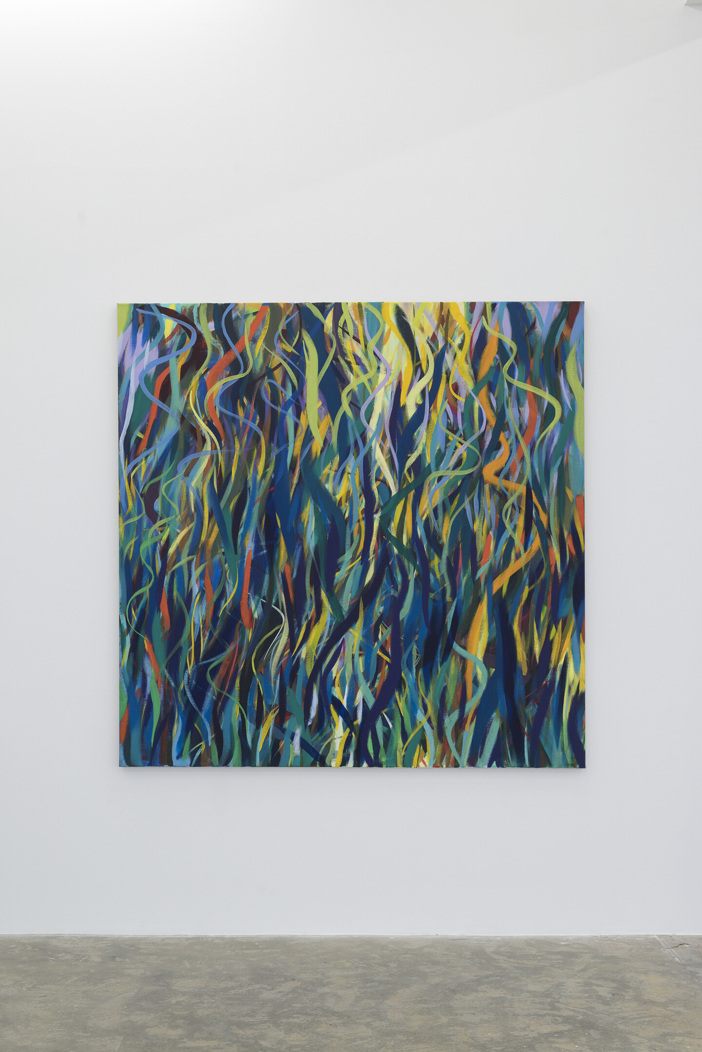 Samia Halaby, Breaking Through, 2021, Acrylic on canvas, 178 x 178 cm