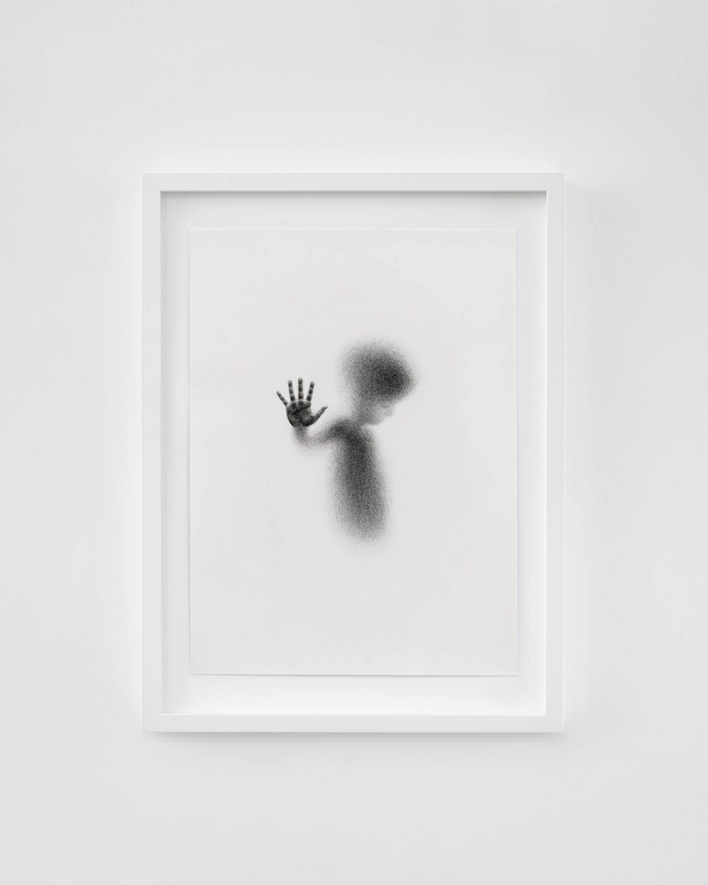 The Window(2), 2022, charcoal drawing on paper, 50 x 37.6 x 3.4 cm