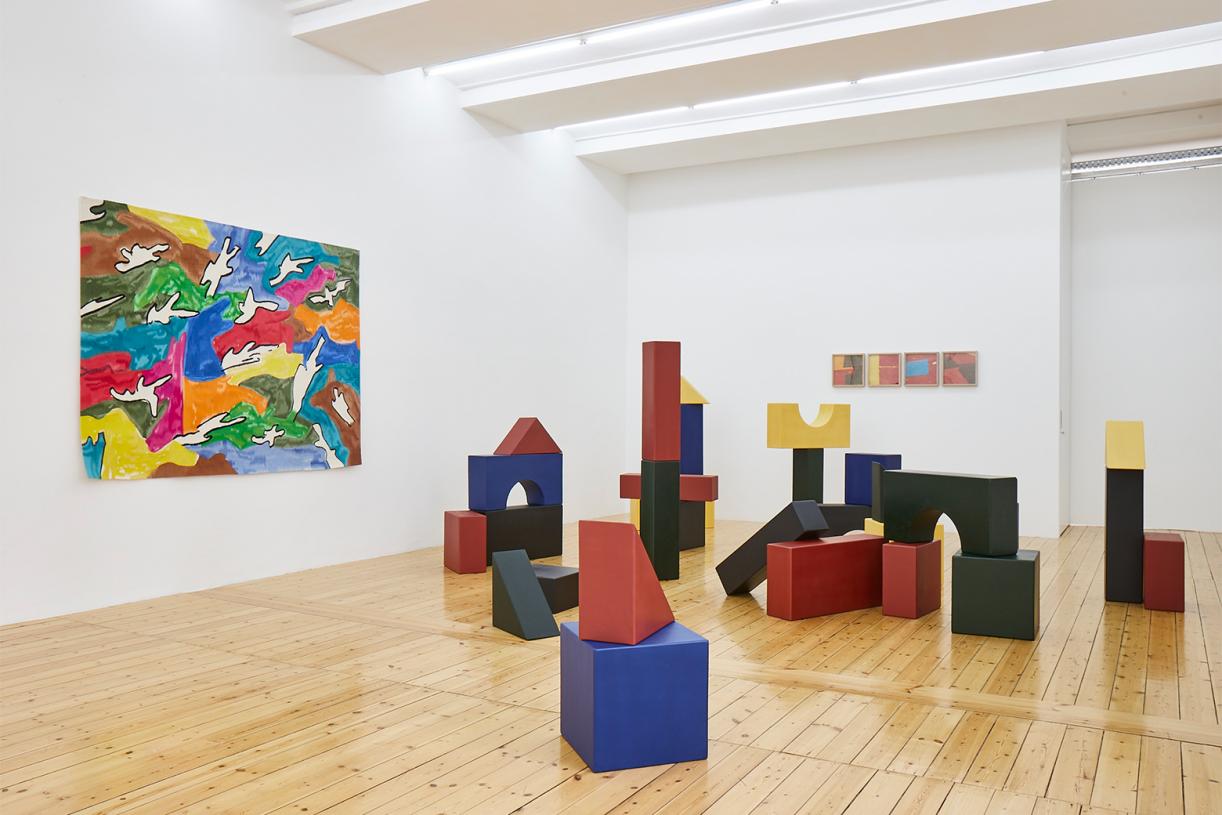 Lyautey Unit Blocks, 2010, wood, paint, dimensions variable. Installation view Sfeir-Semler Gallery, Hamburg, 2020