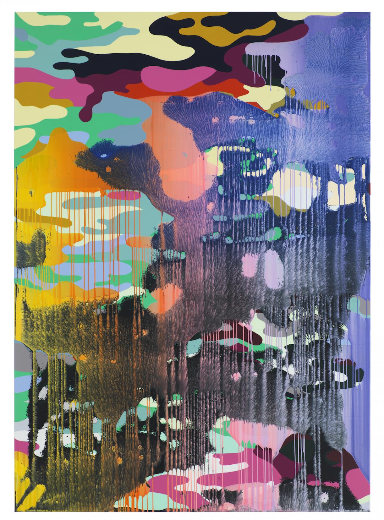 Christine Streuli, Warainting_001, 2016/17, Mixed media on canvas, 243,5 x 173 cm