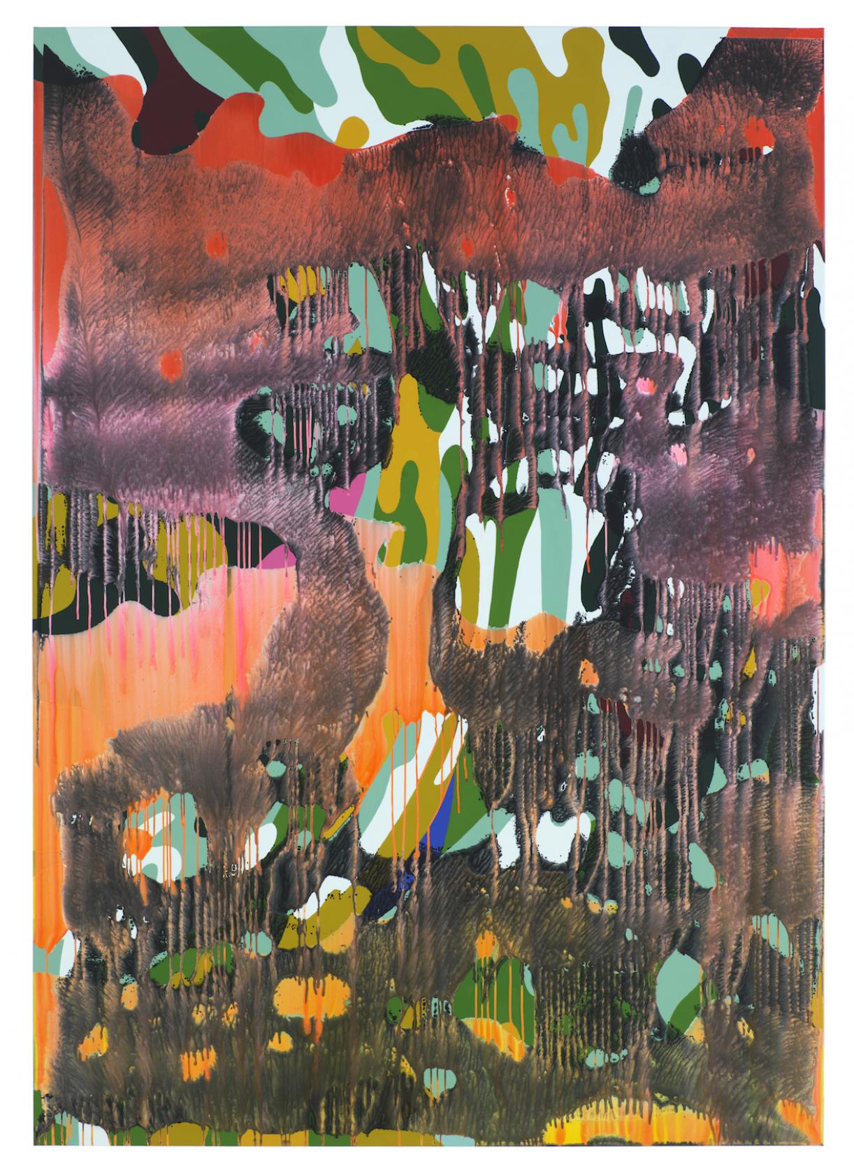 Christine Streuli, Warainting_002, 2016/17, Mixed media on canvas, 243,5 x 173 cm