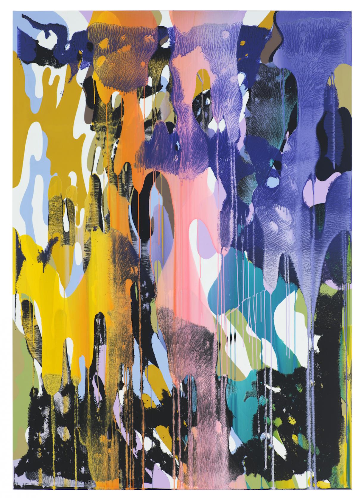 Christine Streuli, Warainting_003, 2016/17, Mixed media on canvas, 243,5 x 173 cm