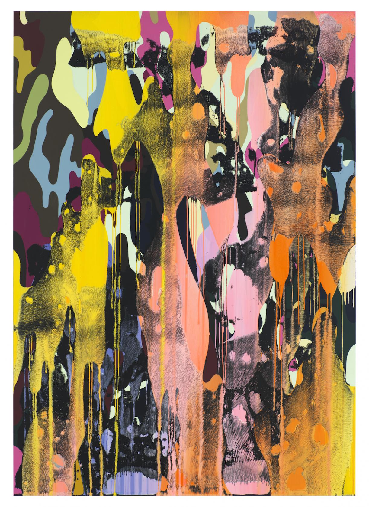 Christine Streuli, Warainting_004, 2016/17, Mixed media on canvas, 243,5 x 173 cm