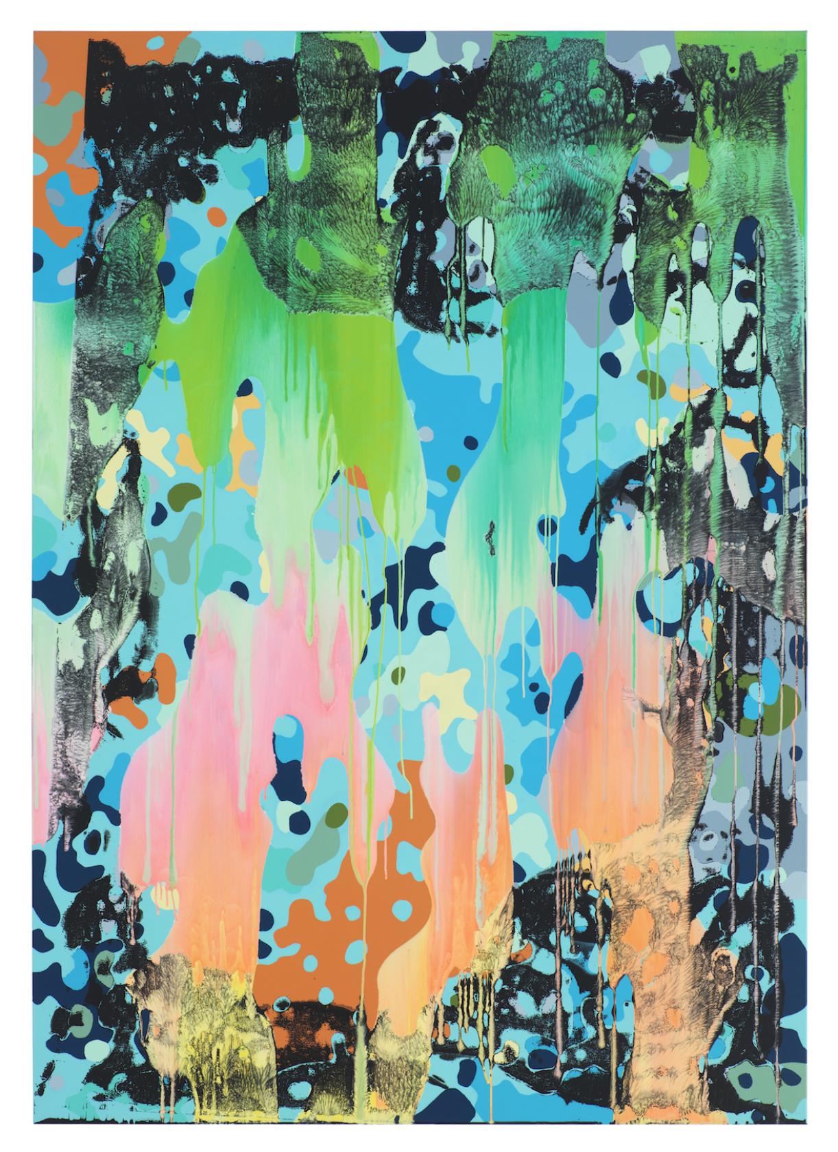 Christine Streuli, Warainting_006, 2016/17, Mixed media on canvas, 243,5 x 173 cm