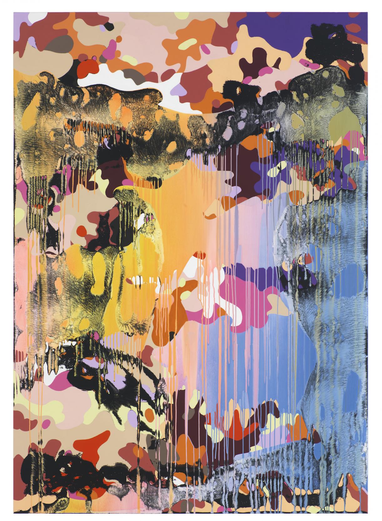 Christine Streuli, Warainting_007, 2016/17, Mixed media on canvas, 243,5 x 173 cm