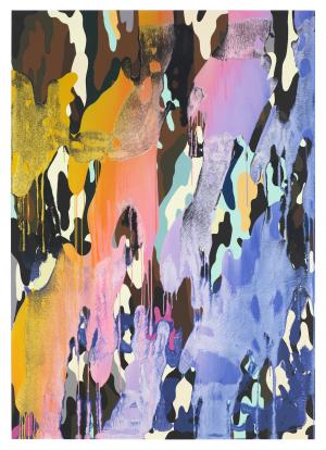 Christine Streuli, Warainting_010, 2016/17, Mixed media on canvas, 243,5 x 173 cm