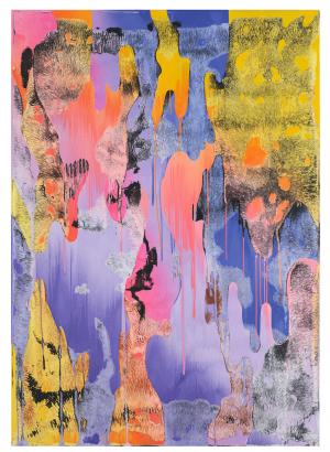 Christine Streuli, Warainting_011, 2016/17, Mixed media on canvas, 243,5 x 173 cm