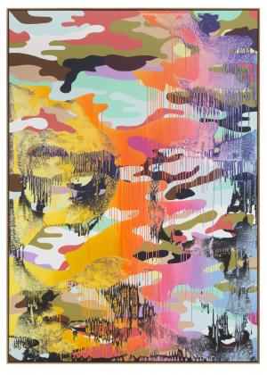 Christine Streuli, Warainting_012, 2016/17, Mixed media on canvas, 243,5 x 173 cm