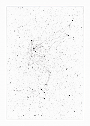 Timo Nasseri, I saw all the letters in all the stars, 2017, Ink on paper, 59 x 84 cm, Unique