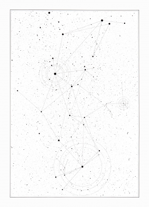 Timo Nasseri, I saw all the letters in all the stars, 2017, Ink on paper, 59 x 84 cm, Unique