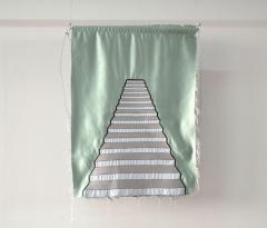 Blazon: Achrafiye, Stairs, 2015, Embroidery and applique on textile, 81.5 x 59 cm, Ed. 3 + 2 AP